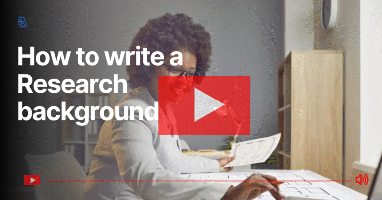 How to write a Research Background