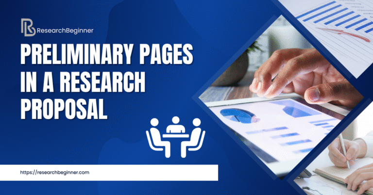 What are preliminary pages in a research proposal?